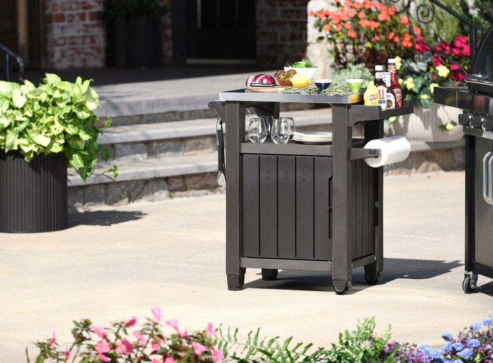 Стол-буфет садый для барбекю Keter UNITY, коричневий, 105 л Киев - изображение 2