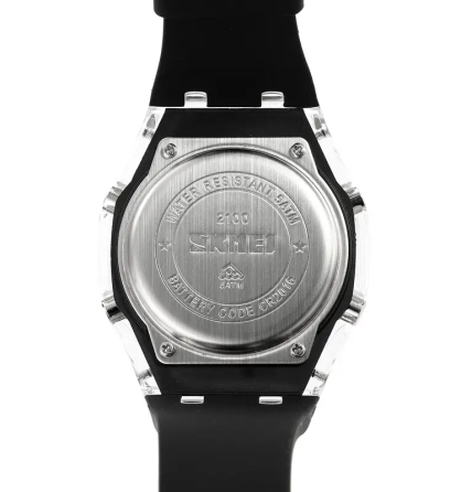 Годинники чоловічі спортивні Skmei 2100 (Чорні з білим екраном) Вінниця