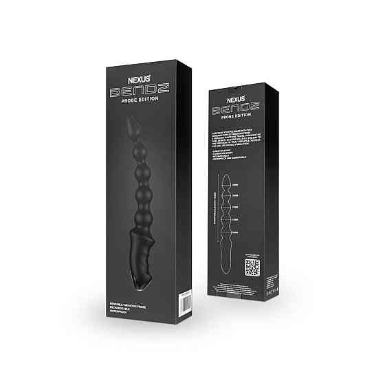 Анальный вибратор-бусы Nexus BENDZ Bendable Vibrator Probe Edition, эффект памяти формы Sex Aura Киев