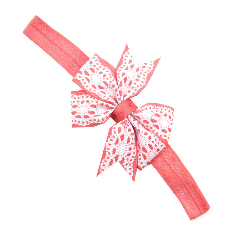 Детская повязка с кружевным принтом one size кораллово-белый Киев - изображение 1