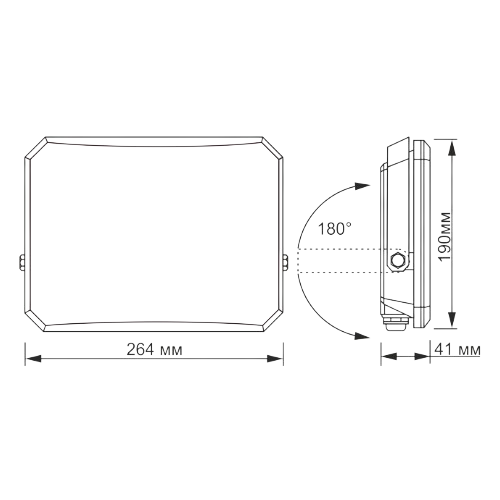 LED Прожектор 100W 5000К 220V чорний VLE-F3-1005B F3 Videx Житомир