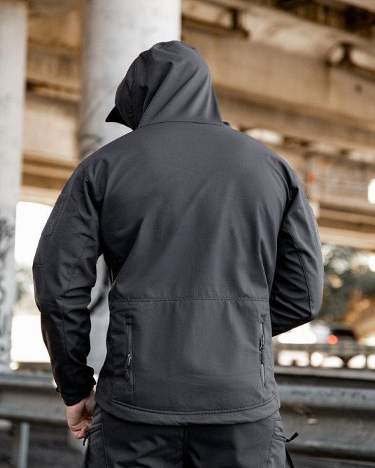 Міська тактична куртка MAXIMUS софтшел darck grey ПП7988 Одеса - фото 6