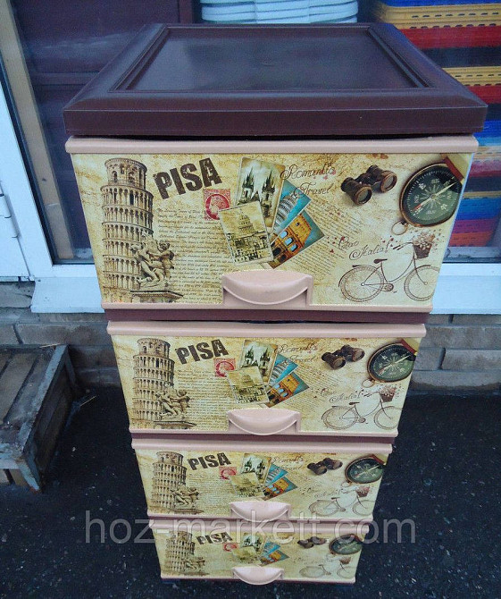Комод пластиковий тумбочка на 4 ящики Пізанська вежа Elif Туреччина Харків - фото 2