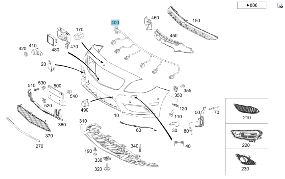 Mercedes-Benz  A1175406305 Проведення радара в передній бампер CLA Shooting Brake X117 CLA C117 Одеса - фото 2