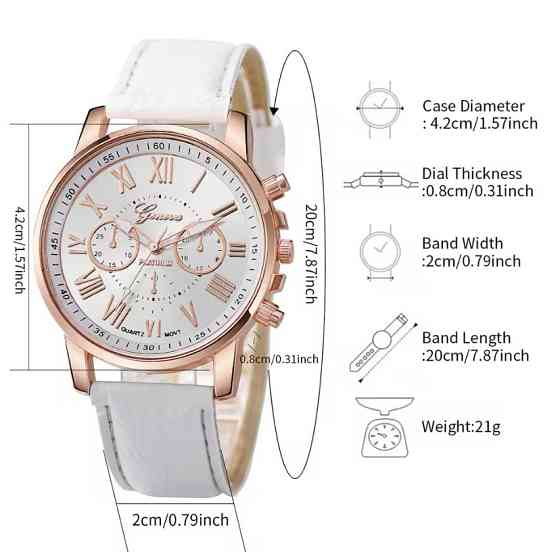 Подарочный набор для женщин наручные часы браслет ожерелье и серьги без подарочной коробки белый Киев