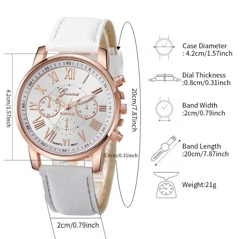 Подарочный набор для женщин наручные часы браслет ожерелье и серьги без подарочной коробки белый Киев - изображение 5