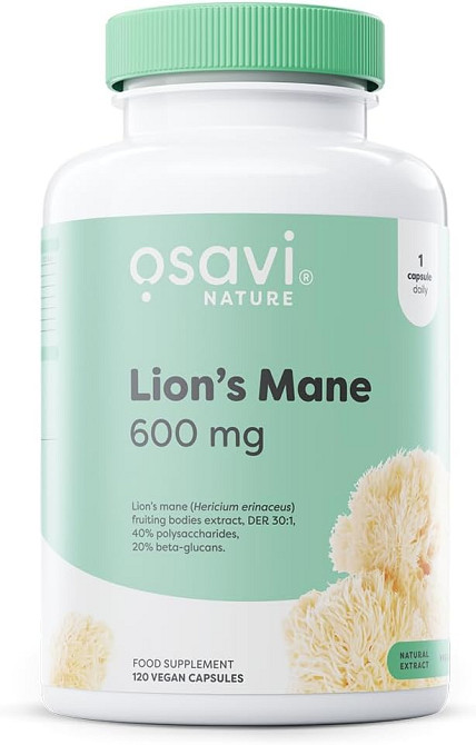 Ежовик гребенчатый Osavi Lions Mane, 600 mg Vegan 120 caps Луцк - изображение 1