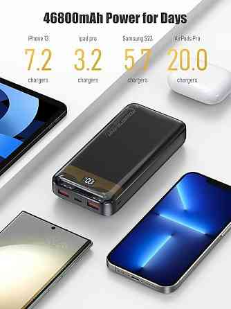 Power Bank 36000 мА·ч, быстрая зарядка 22,5 Вт, PD 20 Вт, QC 3.0, USB-C, цифровой дисплей Киев