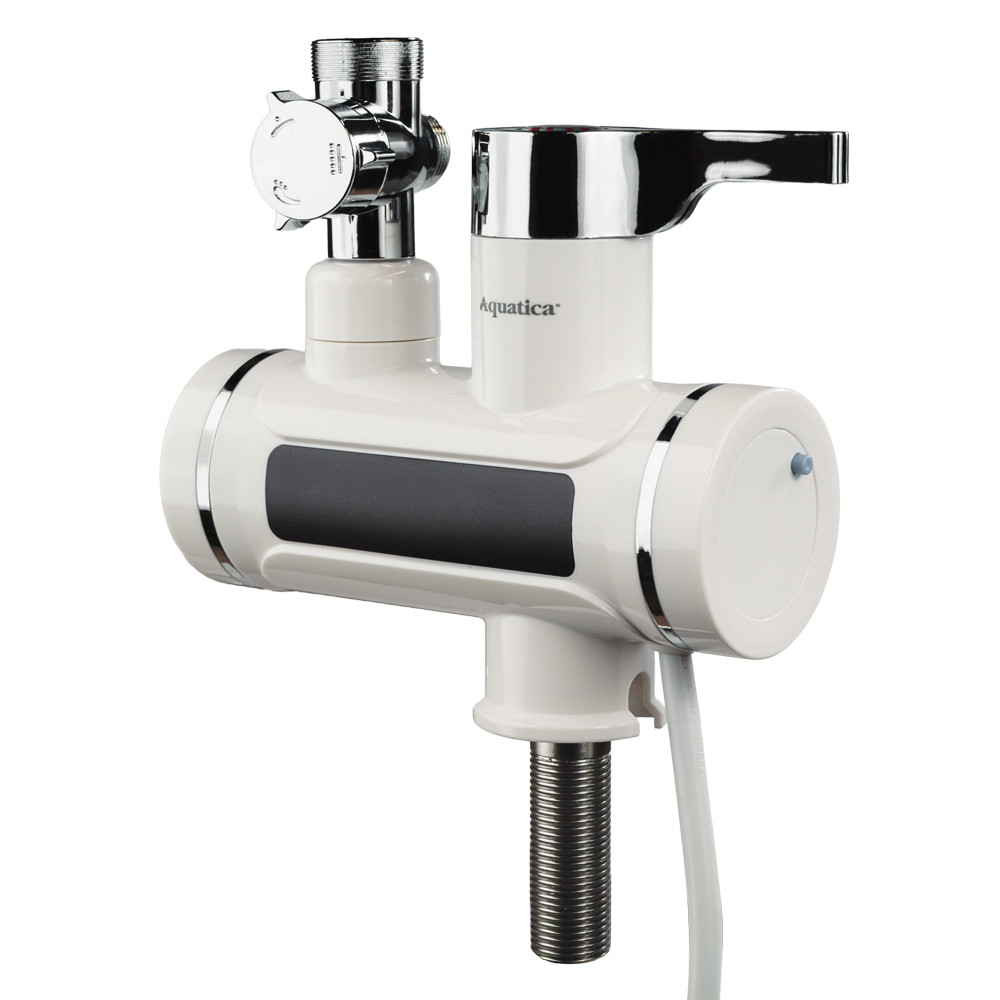 AQUATICA Кран-водонагреватель проточный s92 3.3кВт для ванны излив ухо на гайке с дисплеем и те Коломия - фото 8