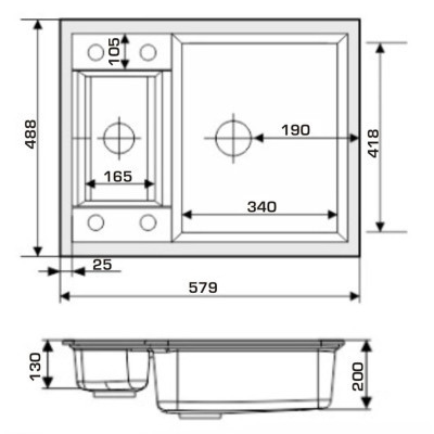 Мийка кухонна GRANADO SAMORA grafito (gr0909) Вінниця - фото 8