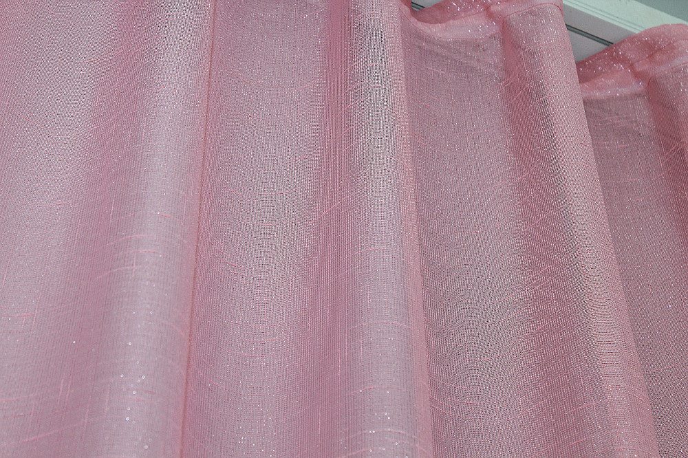 Тюль VR-Textil 1302т Батист с люрексовой нитью Розовый 300х250 см (42-0832) Киев - изображение 7