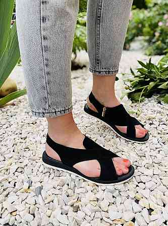 VIKTTORIO Босоніжки жіночі VIKTTORIO Лена чорні (літо, замша натуральна) (3683) Коломыя