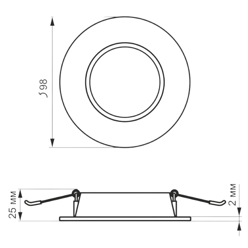 LED Панель врізна кругла 4W 5000К VL-DLBR-045 Videx Житомир - изображение 4