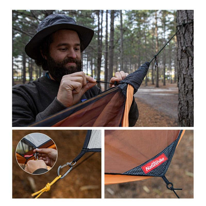 Гамак одномісний із москітною сіткою та тентом Naturehike Shelter camping NH20ZP092, 75D pongee, пом Київ - фото 4