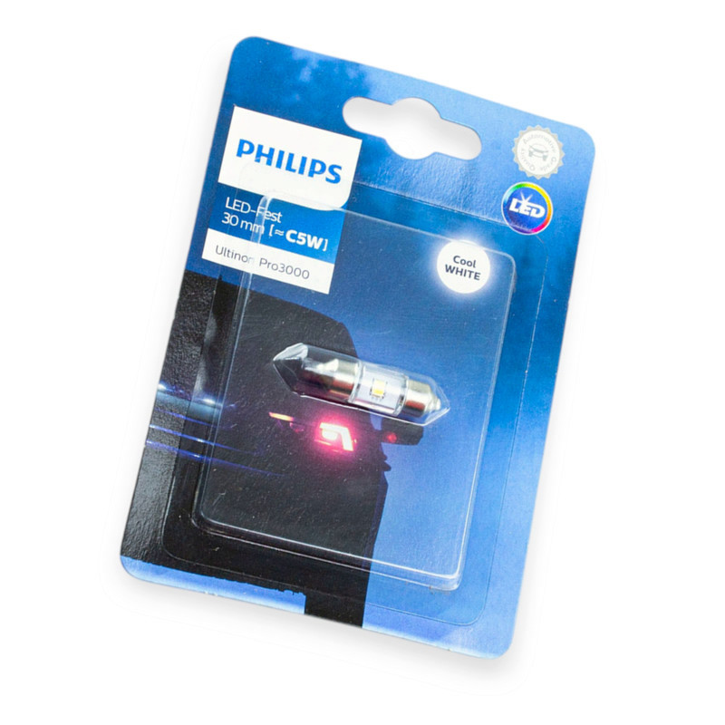 Автоламп AC лазер. 12-10 WHITE 0, 6W 30мм 6000K PHILIPS світлодіодна Мукачево - фото 1