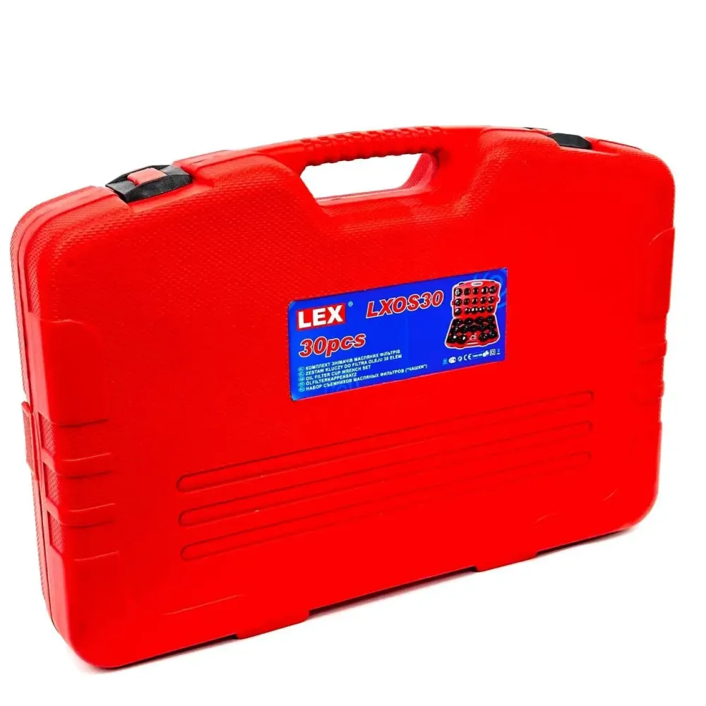 Набір для заміни масляних фільтрів LEX з адаптером та посиленими кришками в кейсі 30.шт ключі-знімачі масляних фільтрів Львів - фото 3