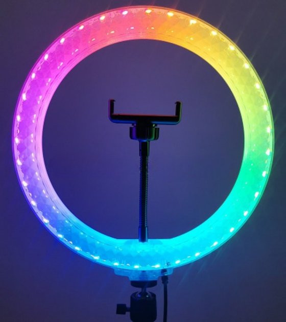 Кольцевая лампа 3-D 26 см RGB цветная двухсторонняя Селфи кольцо Киев - изображение 4