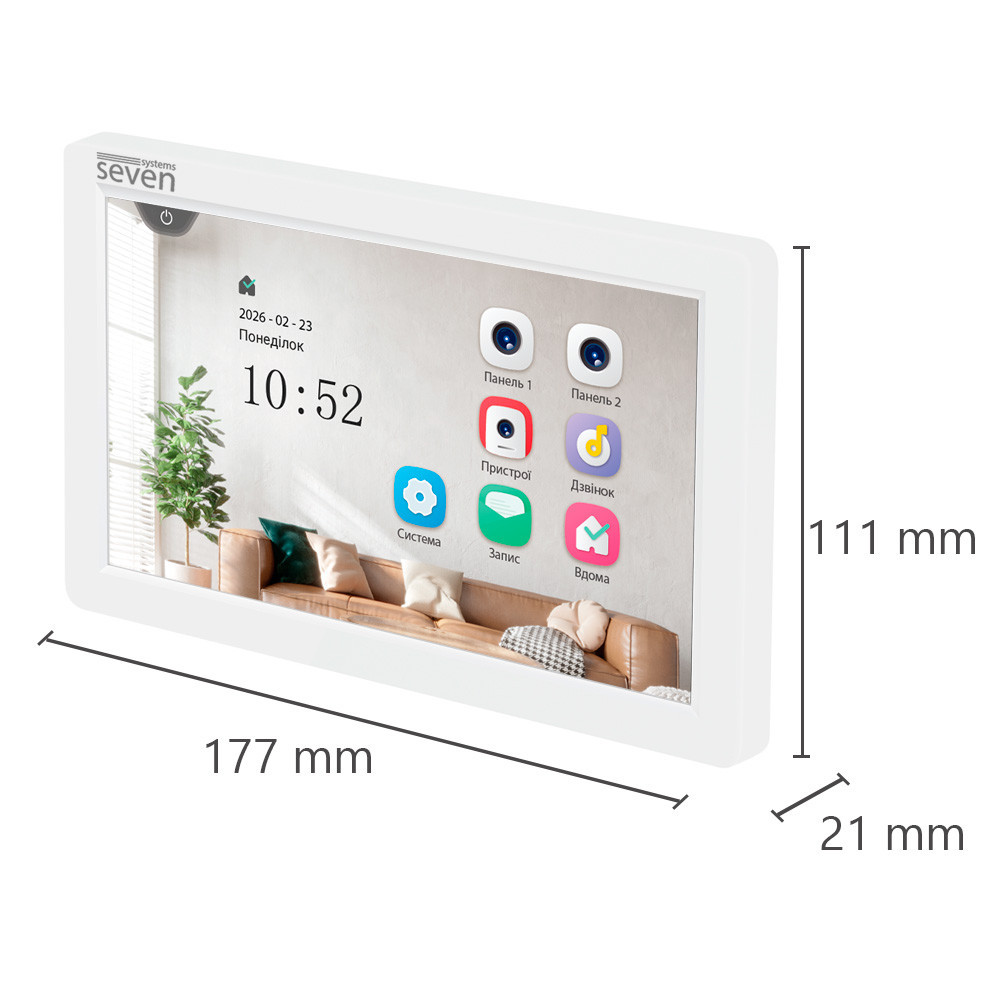 Відеодомофон 7 дюймів SEVEN DP-7570 FHD IPS white Київ - фото 16