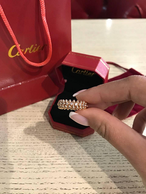 Cartier кільце з "зубчиками" у рожевому золоті з камінням / Cartier кільце з "зубчиками" Одеса - фото 1