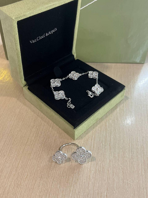 Ван Кліф комплект прикрас / Van Cleef кільце, сережки Одеса - фото 4