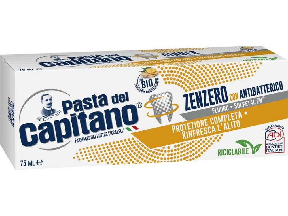 Зубная паста 75мл Ginger антибактериальн с имберем ТМ Pasta del Capitano Киев - изображение 1