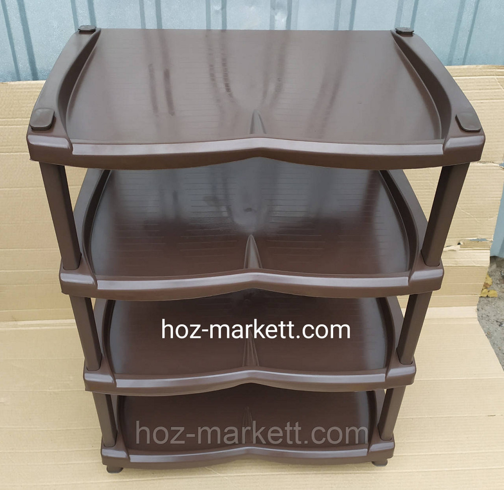 Полиця для взуття коричнева 4 яруси взуттєва пілочка Харків - фото 2