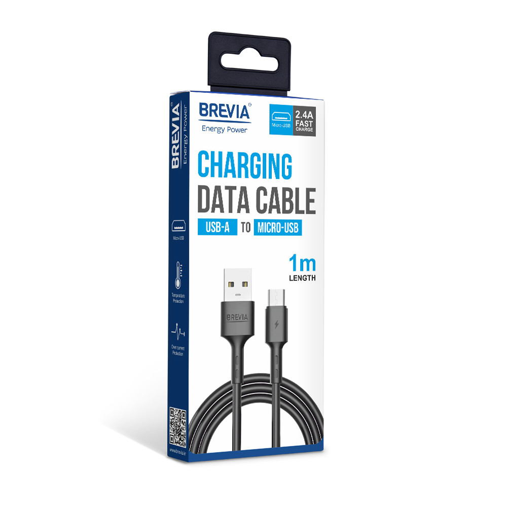 Кабель Brevia USB to Micro 2,4А 1м, чорний box (51100BUMC1) Львів - фото 4