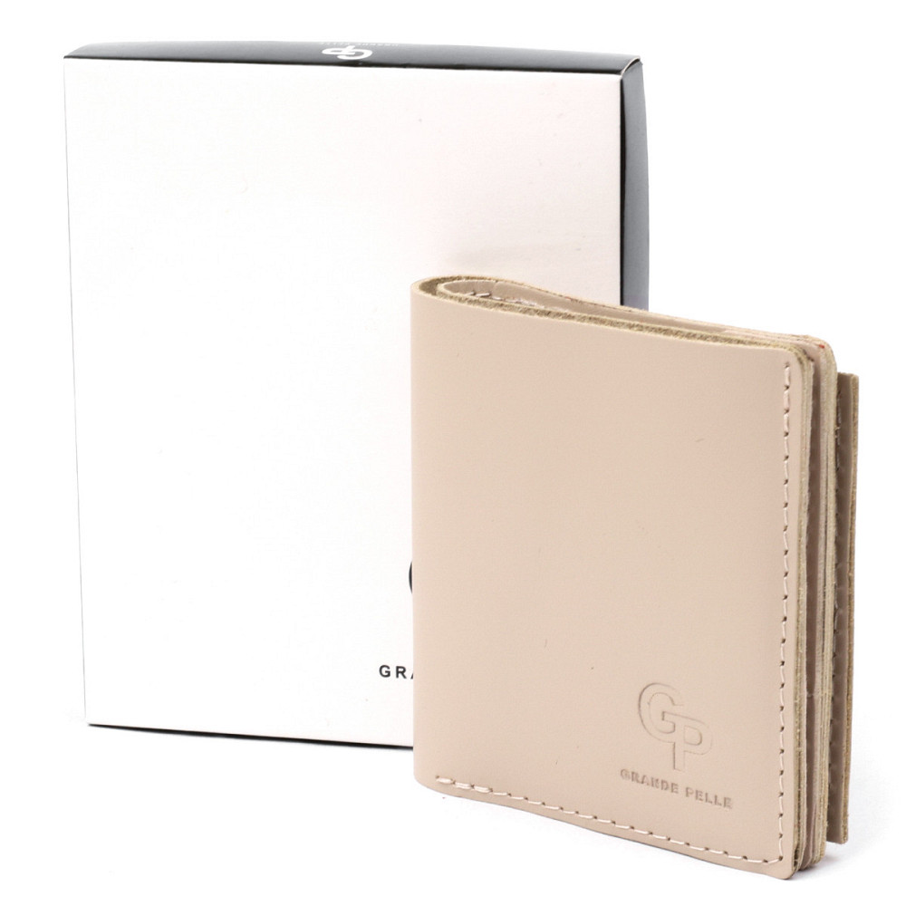 Оригинальное женское портмоне с монетницей GRANDE PELLE 11369 Бежевый Киев - изображение 8
