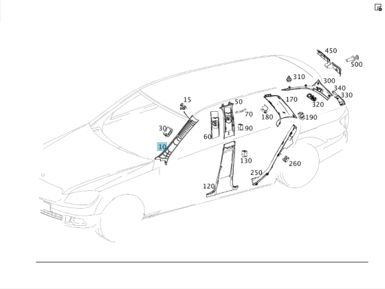 Mercedes-Benz  A2046902126 9F93 Обшивка стійки "А" ліворуч чорна C-Class W204 C-Class Estate S204 Одеса