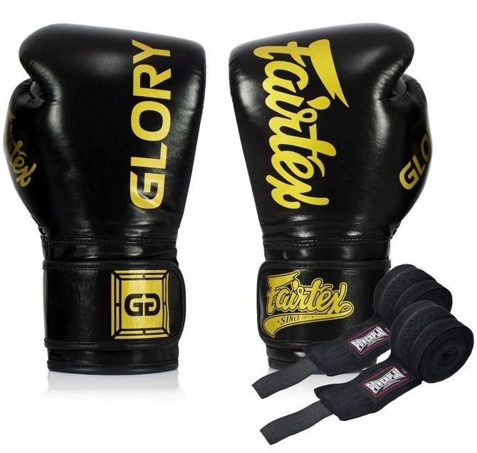 Боксерські рукавиці Fairtex BGVG1 Black 10 унцій (бинти в комплекті) Кам'янське - фото 1