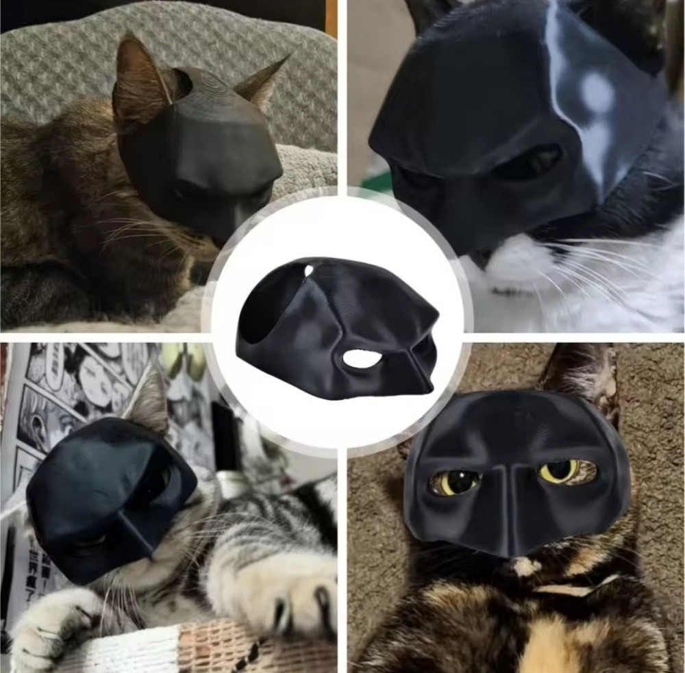 Маска 3-D для домашніх тварин для кота та собак Бетмен 9 см чорний Київ - фото 7