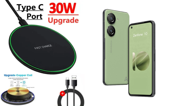 Беспроводное зарядное устройство Copper до 30W для Asus ZenFone 10, USB-C, LED Киев