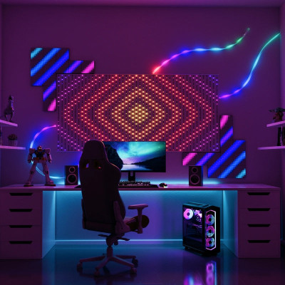 Гірлянда Twinkly Smart LED Squares 1 Starter Panel, RGB LED, USB-C, Black 16х16см (TWQ064STW-01-BUSB) Вінниця - фото 5