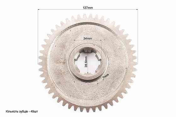 Шестерня первинного вала Z-49, d-34mm, D-127mm, Q12E/Q15E Киев