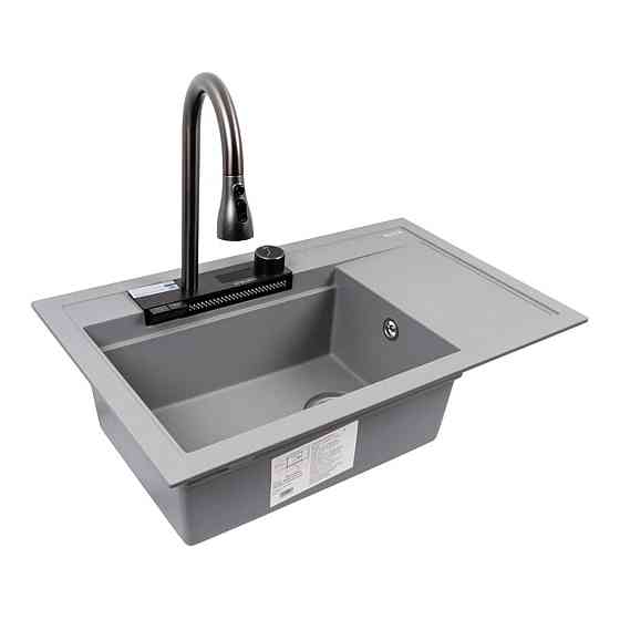 VALESO Гранітна мийка VALESO ATRUM 7950 матова Сірий металік Киев