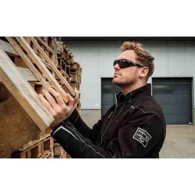 Защитные очки Neo Tools протиосколкові, клас захисту FT, резинові дужки, полікарбонат, темно сірий (97-522) Винница