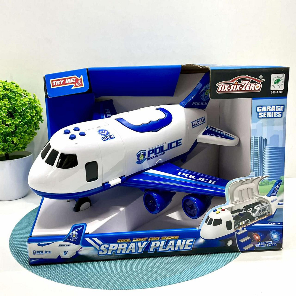 Літак вантажний звук підсвічування парогенератор інерція гумові колеса масштаб 1:64 Синій (660 A-311) Чернігів - фото 2