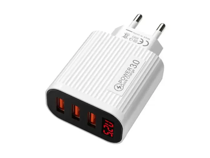 Зарядний пристрій 220В 3,0А QC3.0 USBx3 LCD Quick Charger 36-2 Київ - фото 2