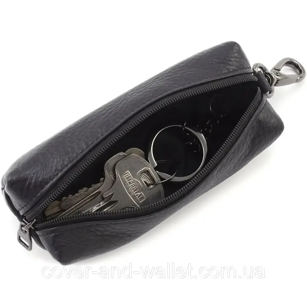 Элитная карманная ключница из натуральной кожи черного цвета Marco Coverna W005 Black Киев - изображение 5
