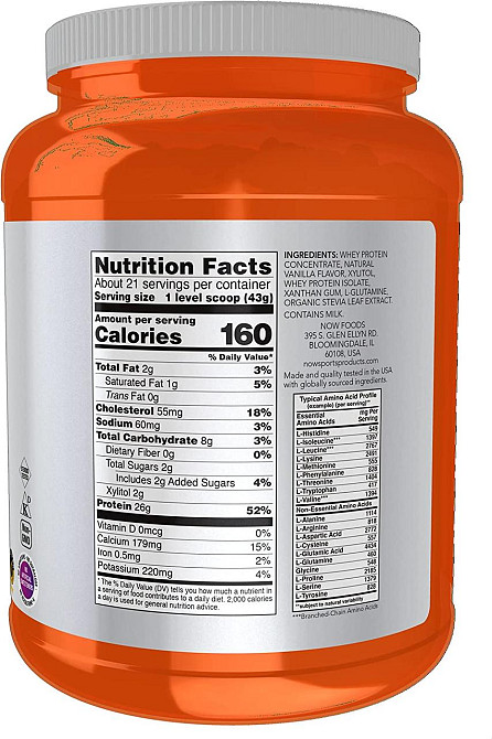 Сывороточный протеин Now Foods Sports Whey Protein 907 г сливочно-ванильный Киев - изображение 2