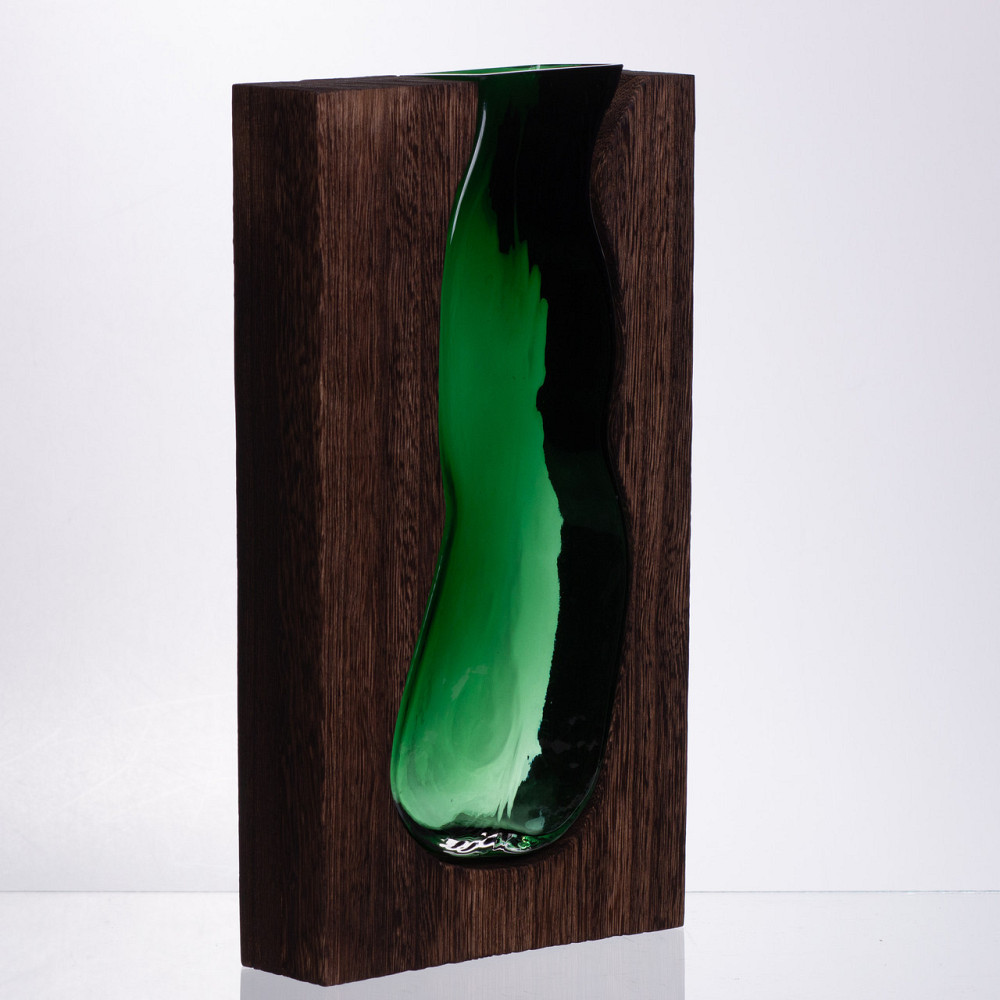 Стильна прямокутна прозора ваза для квітів Київ - фото 1