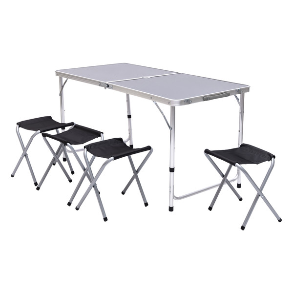 Розкладний стіл + 4 стільці кемпінговий набір для пікніка, риболовлі, відпочинку, туризму Чорний JY-12060B Коломия - фото 3