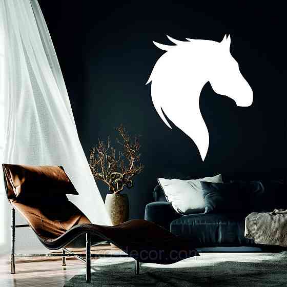 Декоративное настенное Панно «Лошадь», Декор на стену 50*42 см, Белый Киев