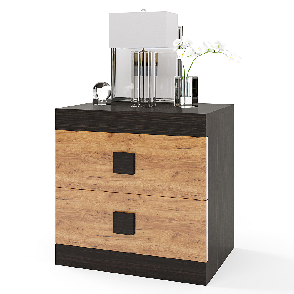 Тумба прикроватная Эверест Соната 50х38х50 венге темный + дуб крафт золотой (DTM-2076) Львов - изображение 1