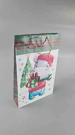Большой бумажные пакет вертикальный 25/37/8 новогодний -029 (12 шт) Харьков