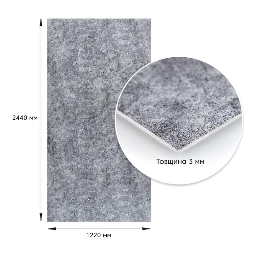Декоративна ПВХ плита 1,22м х 2,44м х 3мм Попелястий мармур SW-00001405 Дніпро - фото 4