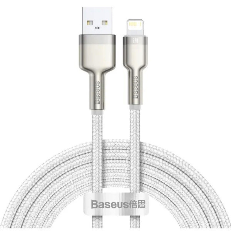 Кабель Baseus Cafule Series Metal Data Cable USB to IP 2.4A 1m White Одесса - изображение 1