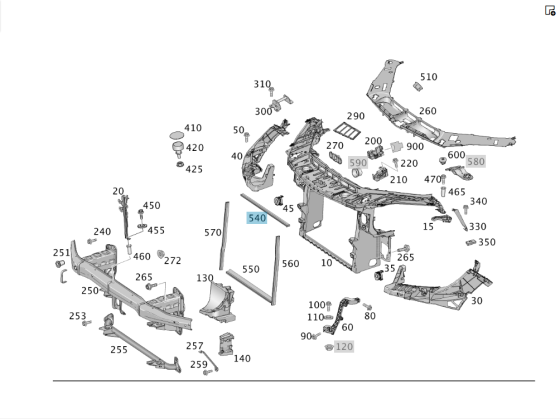 Mercedes-Benz  A1666890098 Ущільнювач на панелі під радіатор зверху ML/GLE W166 GL/GLS X166 Одеса