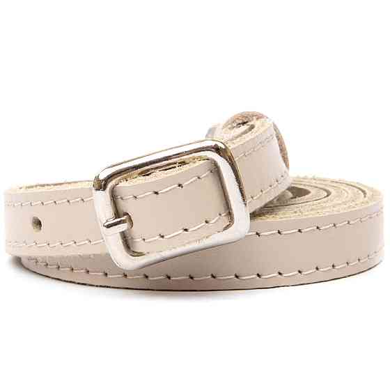 Тонкий жіночий шкіряний ремінь GRANDE PELLE 11444 Бежевий Київ