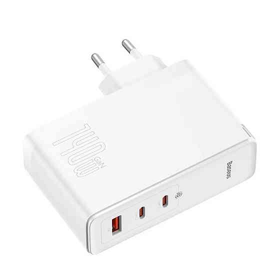 Мережевий зарядний пристрій з кабелем Baseus GaN5 Pro Fast Charger 2C+U 140W EU White (Superior Series Charging Data Cable Type-C Київ